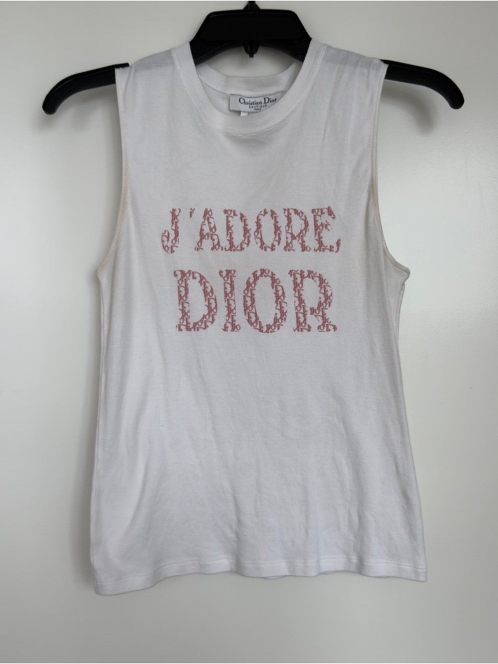 Dior Boutique White Tee with Pink Monogran